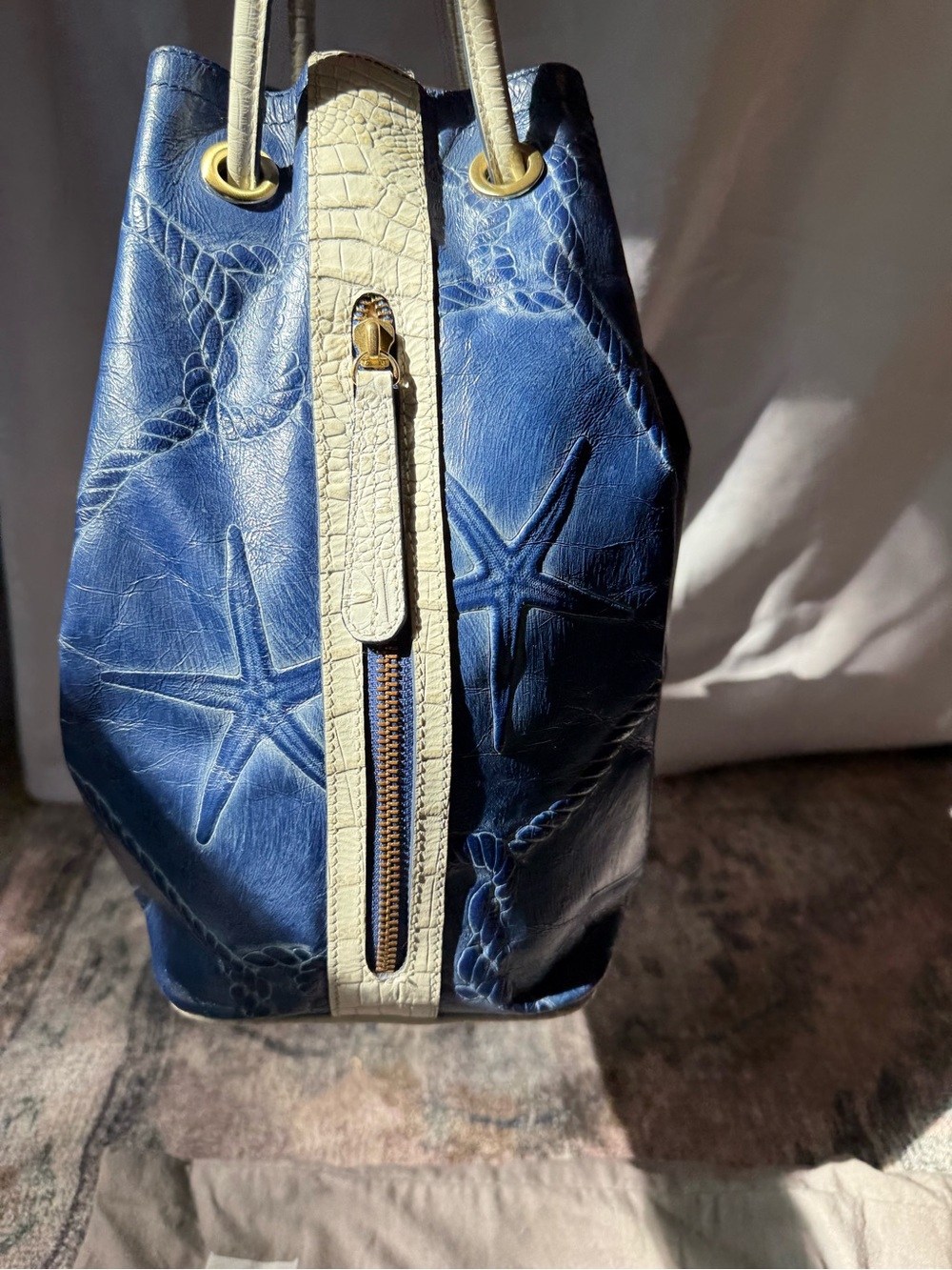 Vintage Brahmin nautical starfish Trina bucket bag - Picture 9 of 15